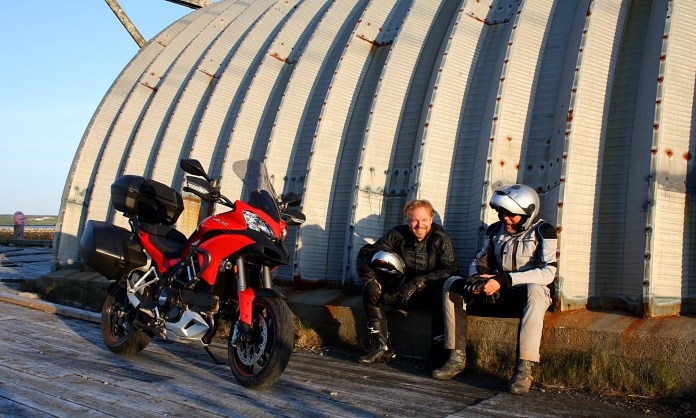 "Ha! Ha! Won't Kurylyk be upset when this bike won't start for him!" - Uhlarik and 'Arris congratulate themselves on their always-reliable mounts. Photo: Zac Kurylyk