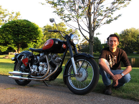 It looks like it came from the Royal Enfield factory, but it came from the hands of this guy.