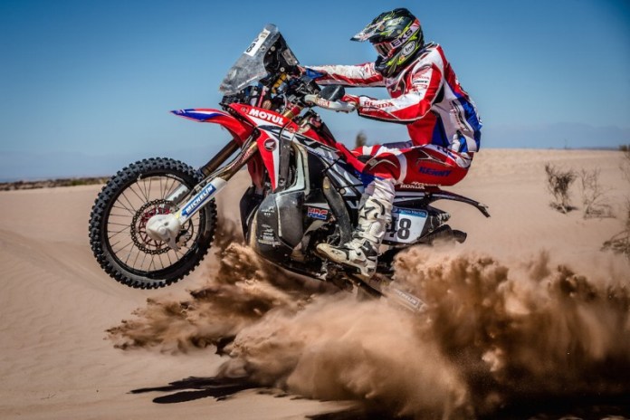 Ricky Brabec is now in the top 10. He's the USA's top rider, and Honda's second-best placement in the top 10. Photo: Honda