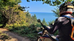 Putting the "Fundy" into the "Fundy Adventure Rally Reunion." In years past, many riders didn't see much of the coastline (especially if it was foggy). With fewer restrictions on their ride this year, lots of them ended up visiting the sea. Photo: Charles Landry