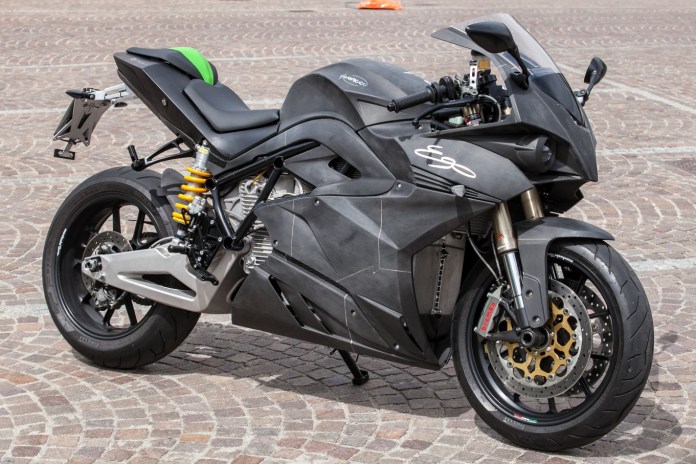 The ENERGICA Ego pre-production test model. The bodywork is rapid prototyped using 3D printed plastic, and the frame castings are what's called "first shot" prototypes out of a temporary mould. 