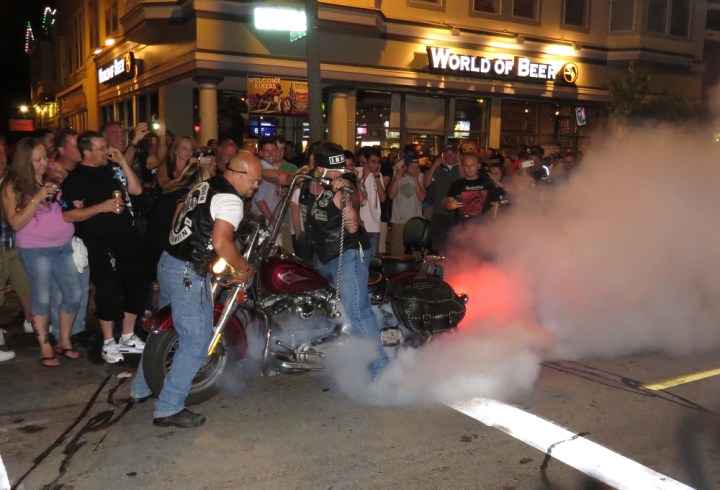 Things (like this bike's rear tire) get heated up on Brady Street.