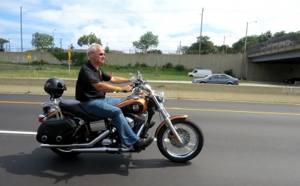 Helmet? We don't need no steenkin' helmet! At least, not once you cross the border.