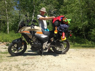 Despite warning sticker on tank, I overload the CB500X. You can never be too sure what you'll need on an adventure...