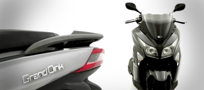 It is hard not to snigger, despite the technical and styling sophistication of the Kymco Grand Dink.