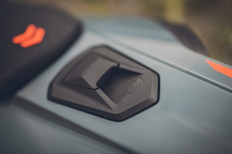 Rear-mount fuel tank also serves as the subframe, under that fender. Photo: Sebas Romero/KTM