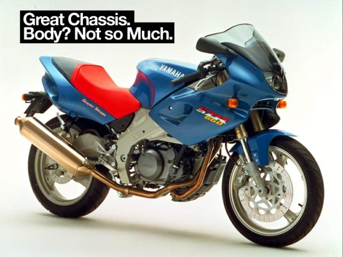Yamaha SZR 660 is if nothing else, a monument to a time when "Boom Boom" by Venga Boys was Italy's top hit.