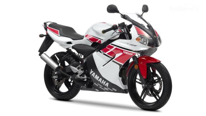 The TZR 50 in Yamaha racing speed block livery. The heat-bulge mentioned in this article is visible in the black lower belly pan, just below the "2D" sticker. I cringe every time I see it.