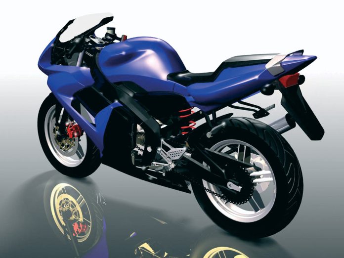 Actual screen capture of the Yamaha TZR 50 Alias CAD model. Computer modelling has come a long way since this was made in 2001, but it is still just a substitute for reality. 